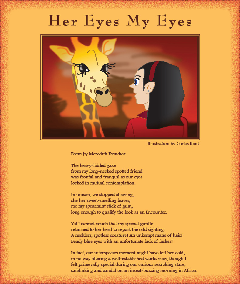 Her Eyes My Eyes, Poem by Meredith Escudier, Artwork by Curtis Kent